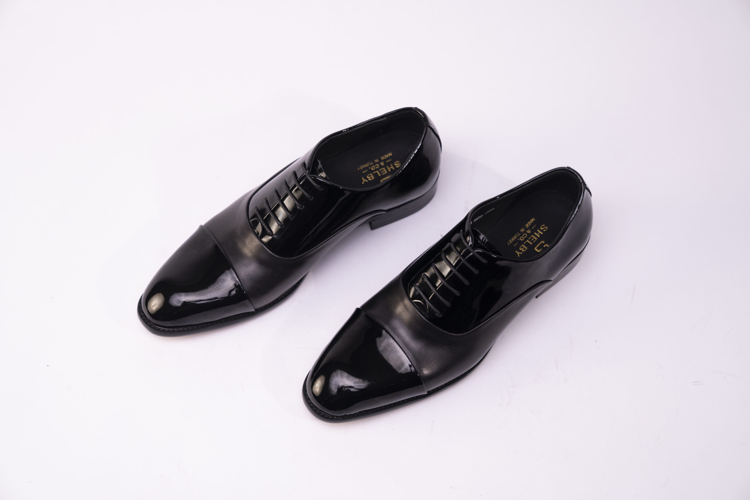 Patent Leather Cap Toe Oxfords - Black - Image 3