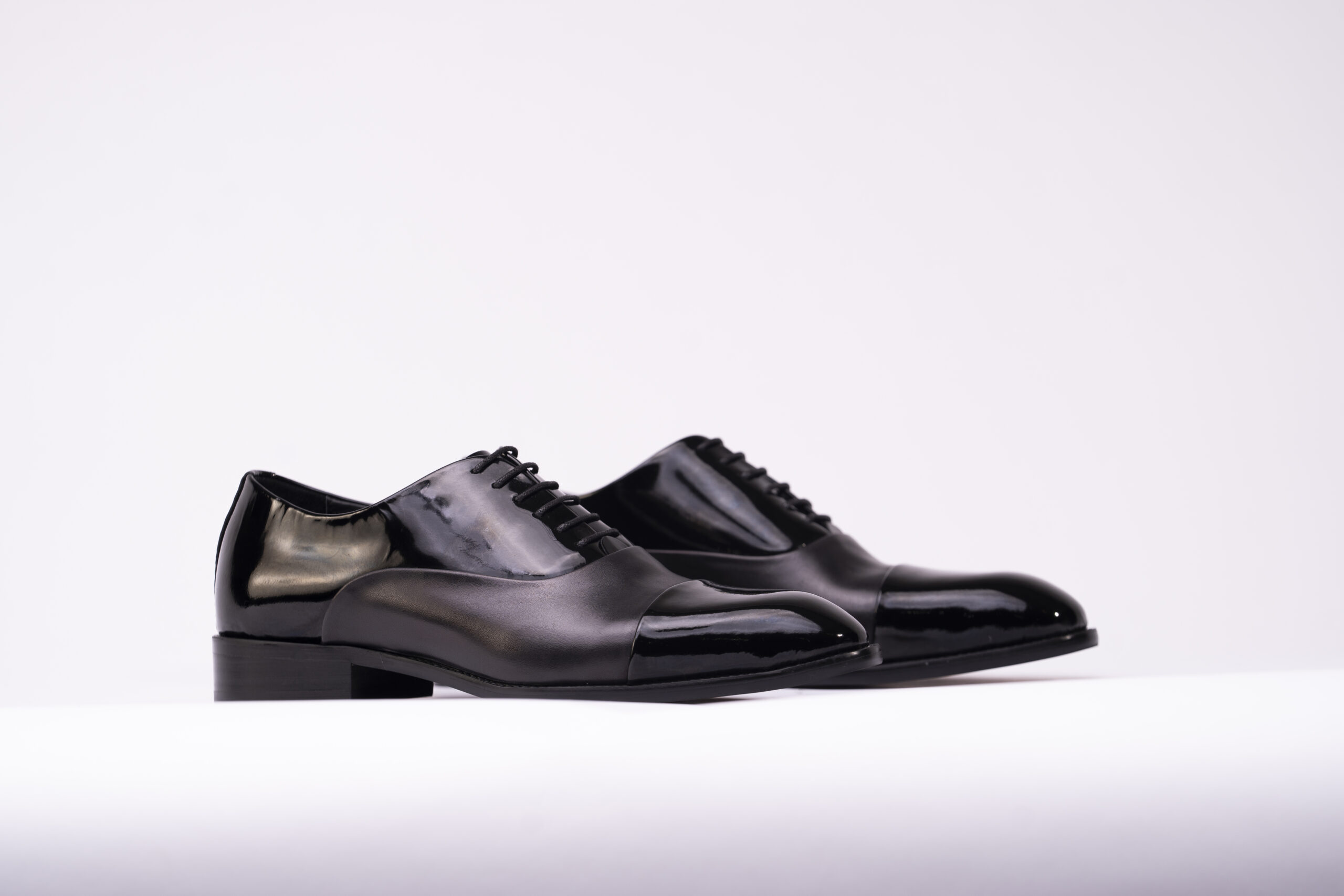 Patent Leather Cap Toe Oxfords - Black - Image 2