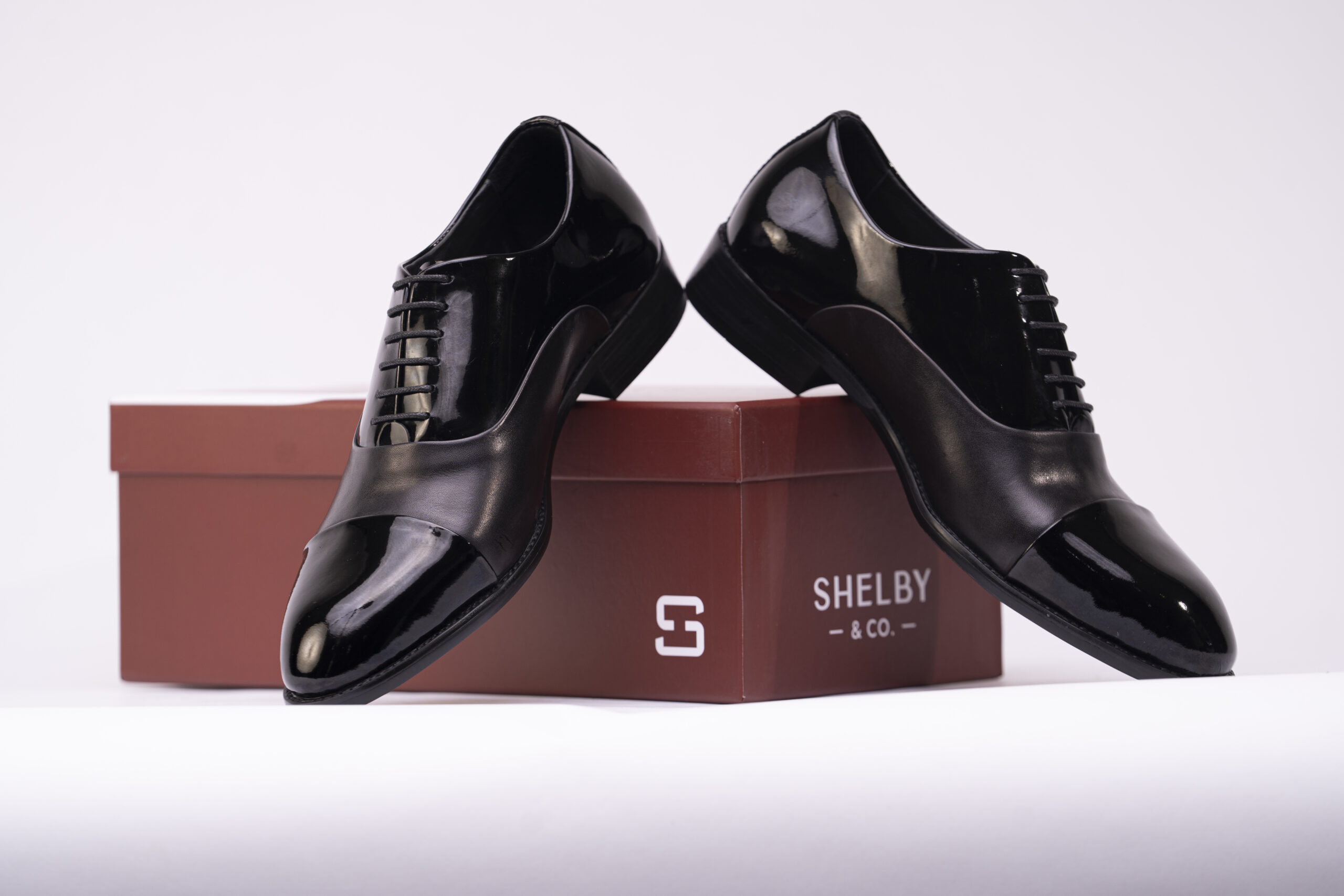 Patent Leather Cap Toe Oxfords - Black - Image 5