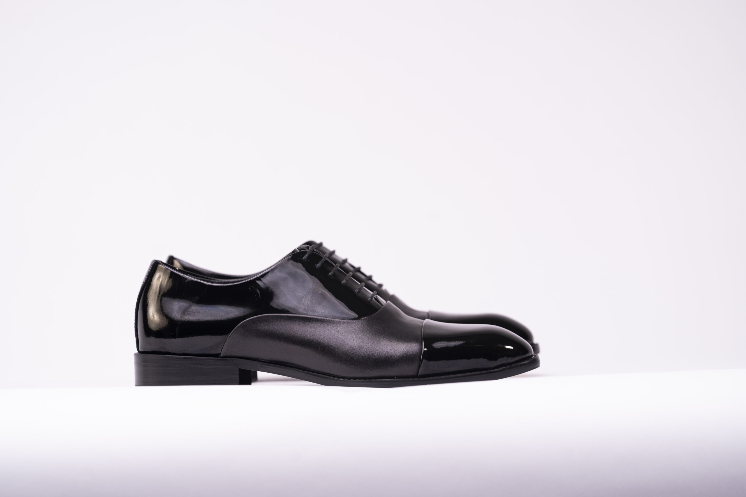 Patent Leather Cap Toe Oxfords - Black