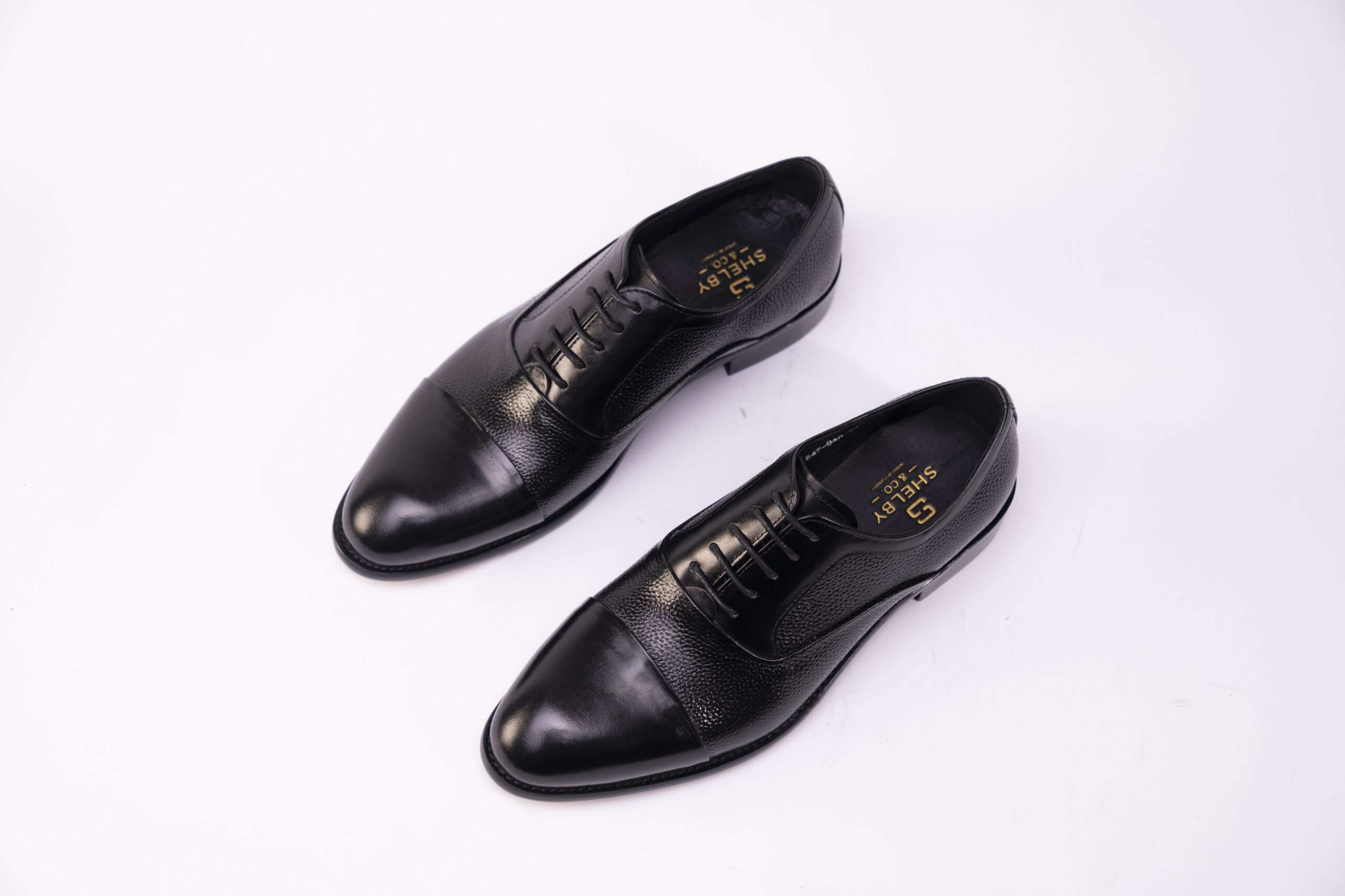Cap Toe Oxfords - Pebbled Black - Image 3