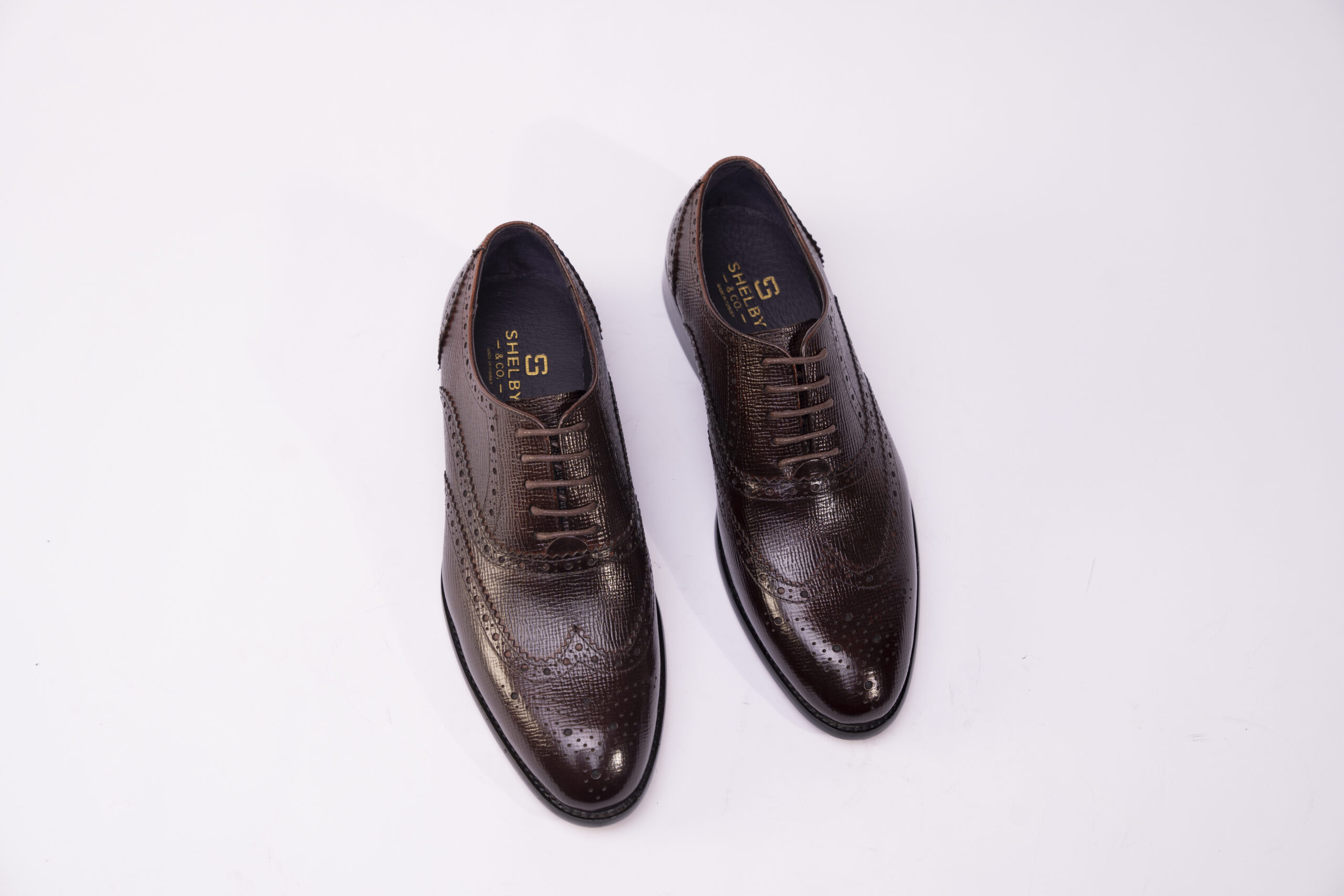Textured Brown Oxfords - Image 2