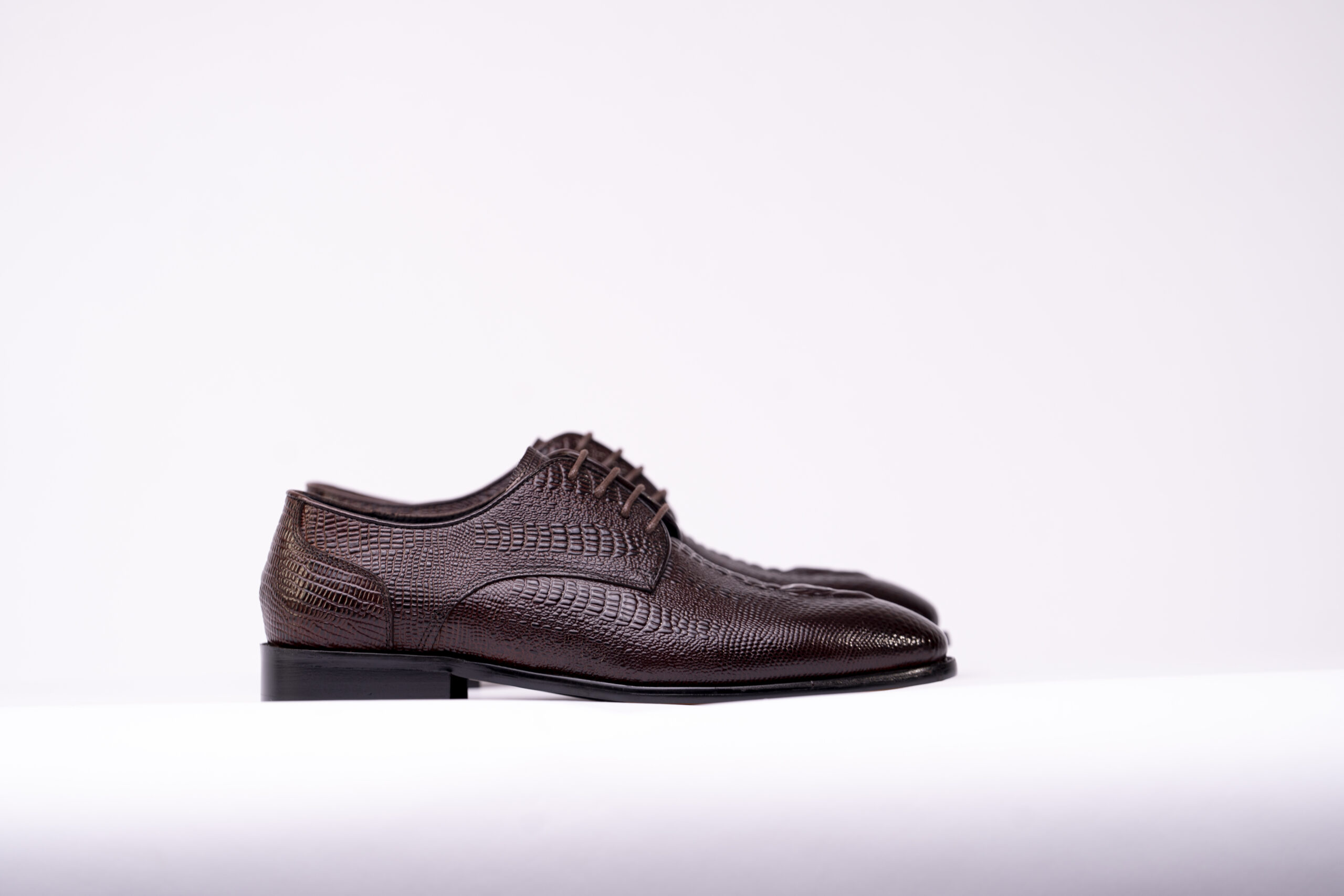 Textured Calfskin Derby - Brown - Image 6