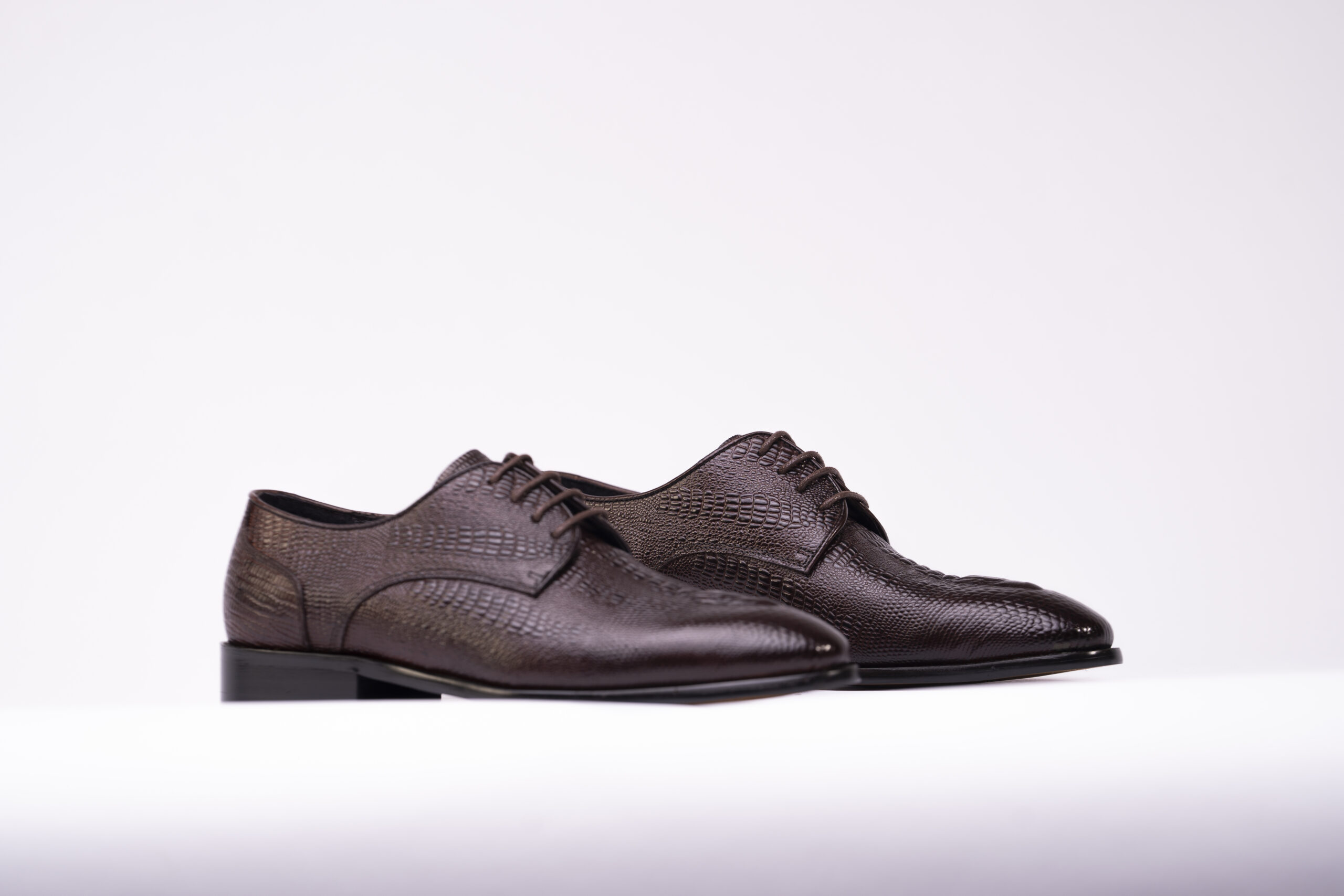 Textured Calfskin Derby - Brown - Image 2