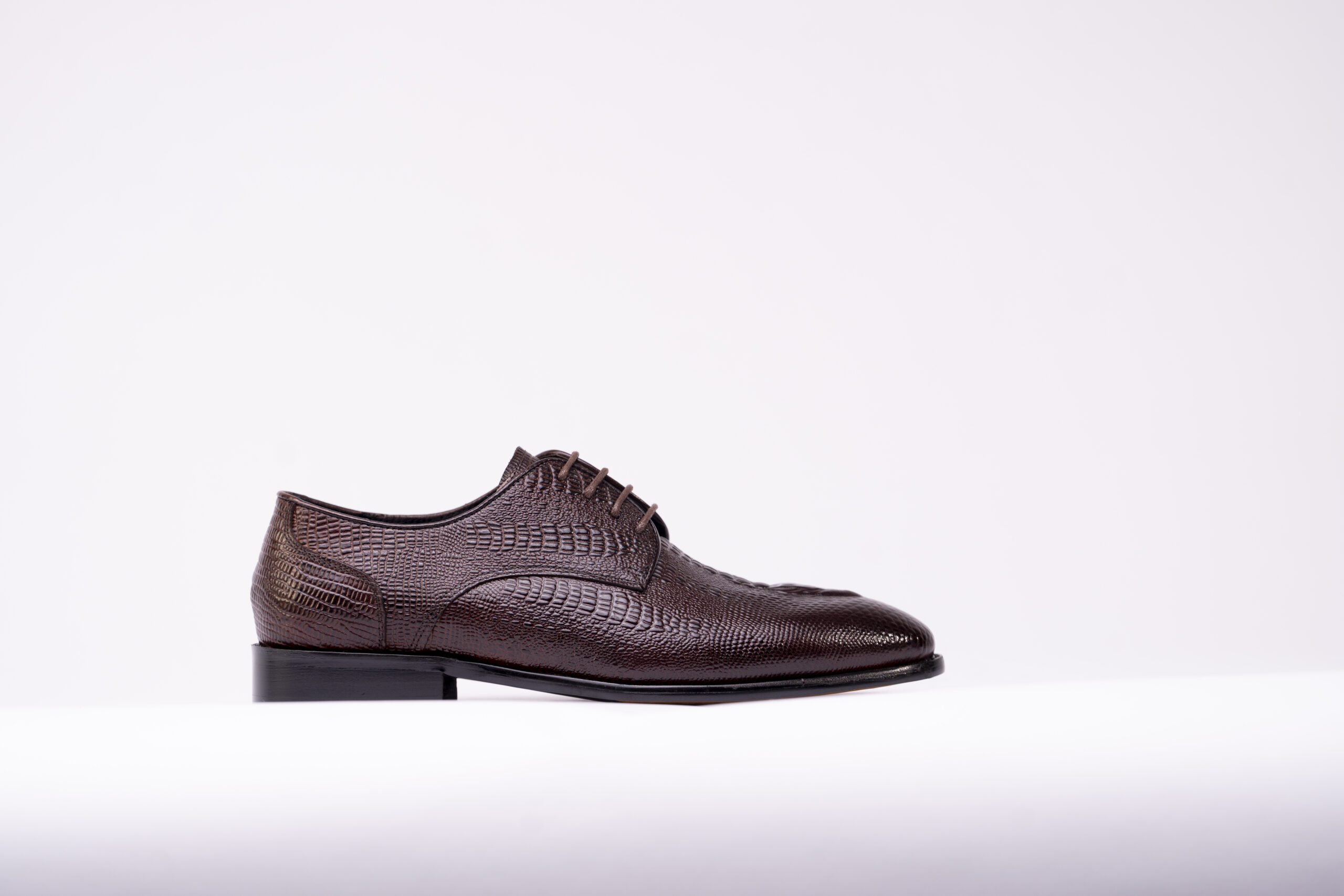 Textured Calfskin Derby - Brown